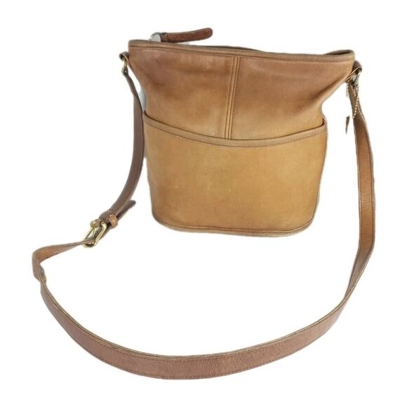 Coach Vintage Tan Leather Purse Shoulder Crossbody Bucket Bag 4807 - Picture 1 of 16